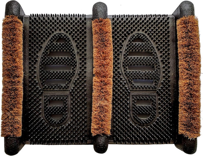 NINAMAR Mud Scrubber Rubber Brush Mat - Scrub & Scrape Muddy Shoes - 1 Pack - Image 1